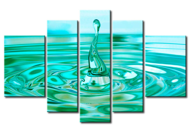Canvas Print Falling drop - turquoise 56508