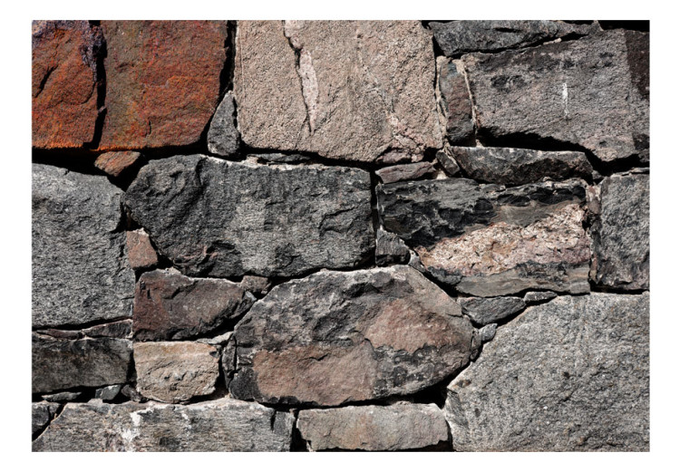 Wall Mural Brown stones - textured background of irregular stone blocks 92908 additionalImage 1