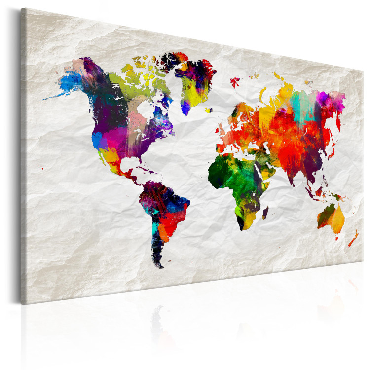 Canvas Art Print World Map: Rainbow Madness 94908 additionalImage 2