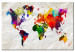 Canvas Art Print World Map: Rainbow Madness 94908