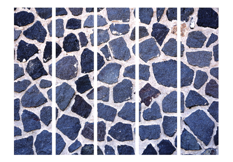 Folding Screen Blue Summer II - texture resembling a wall of blue stones 95408 additionalImage 3