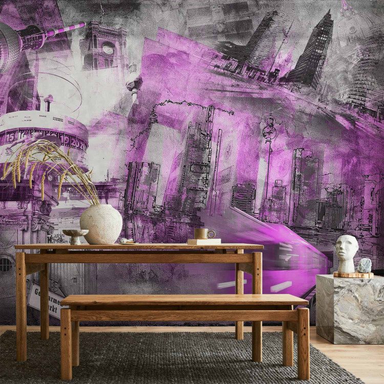 Photo Wallpaper Berlin - collage (violet) 96608 additionalImage 6