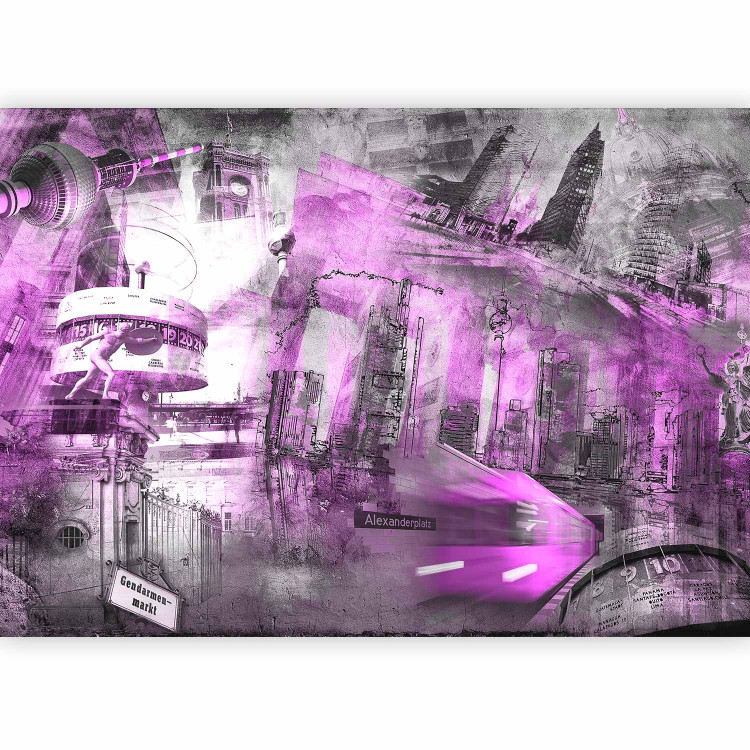 Photo Wallpaper Berlin - collage (violet) 96608 additionalImage 1
