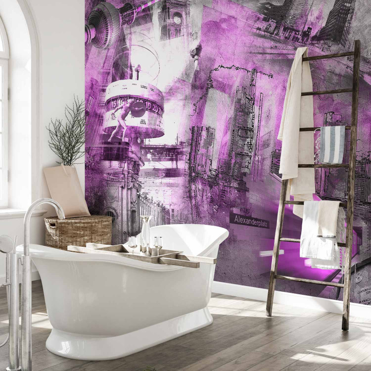 Photo Wallpaper Berlin - collage (violet) 96608 additionalImage 8