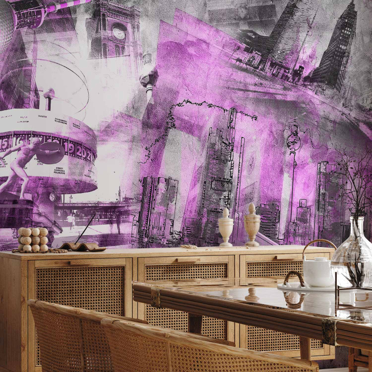 Photo Wallpaper Berlin - collage (violet) 96608 additionalImage 7