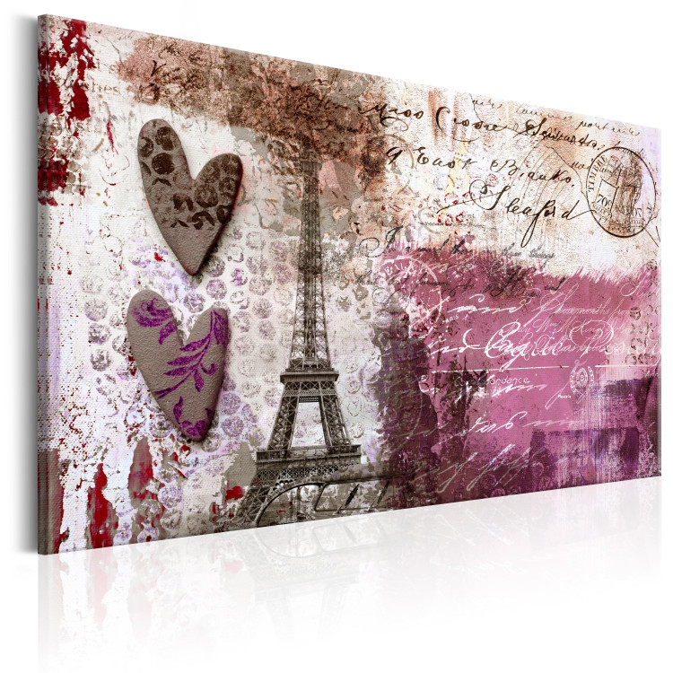 Canvas Print French Memories - Eiffel Tower in Memory Card Style 98208 additionalImage 2