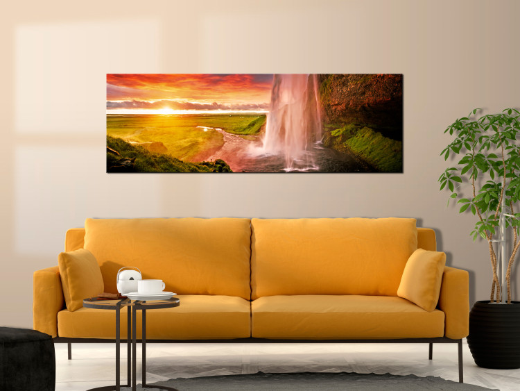 Canvas Seljalandsfoss Waterfall (1-piece) - Landscape with Mountain View 105618 additionalImage 3