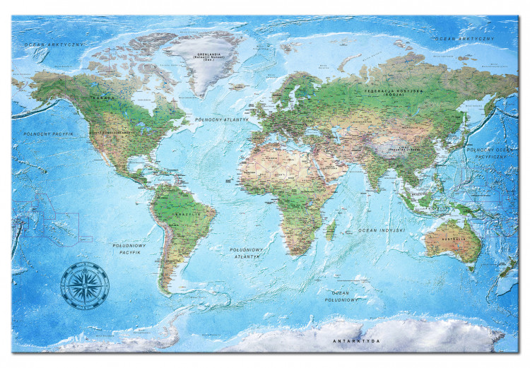 Decorative Pinboard World Map: Blue Planet [Cork Map - Polish Text] 106518 additionalImage 2