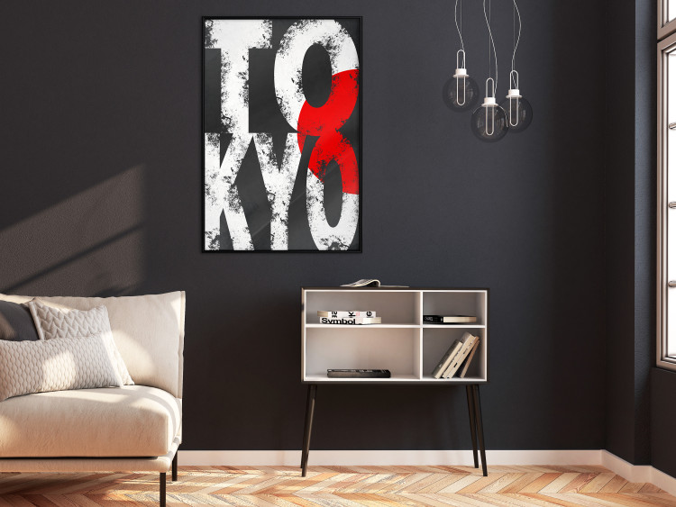 Poster Tokyo - large English text in the colors of the Japanese flag on a black background 114318 additionalImage 14