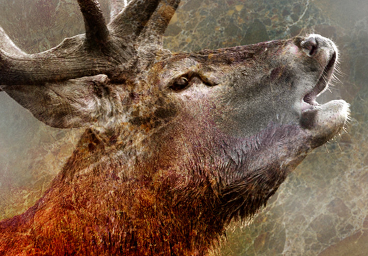 Poster Roaring Deer - woodland animal against an autumnal field landscape 114418 additionalImage 9