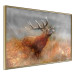 Poster Roaring Deer - woodland animal against an autumnal field landscape 114418 additionalThumb 12