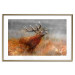 Poster Roaring Deer - woodland animal against an autumnal field landscape 114418 additionalThumb 20