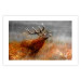 Poster Roaring Deer - woodland animal against an autumnal field landscape 114418 additionalThumb 15