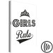 Canvas Art Print Girls Rule (1-part) - Black and White Graphic Design 114718 additionalThumb 6