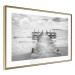 Wall Poster Concrete pier - black and white seascape with view of sea waves 114918 additionalThumb 6