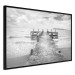 Wall Poster Concrete pier - black and white seascape with view of sea waves 114918 additionalThumb 12
