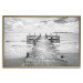 Wall Poster Concrete pier - black and white seascape with view of sea waves 114918 additionalThumb 17