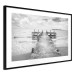 Wall Poster Concrete pier - black and white seascape with view of sea waves 114918 additionalThumb 13