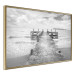 Wall Poster Concrete pier - black and white seascape with view of sea waves 114918 additionalThumb 12