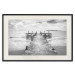 Wall Poster Concrete pier - black and white seascape with view of sea waves 114918 additionalThumb 19