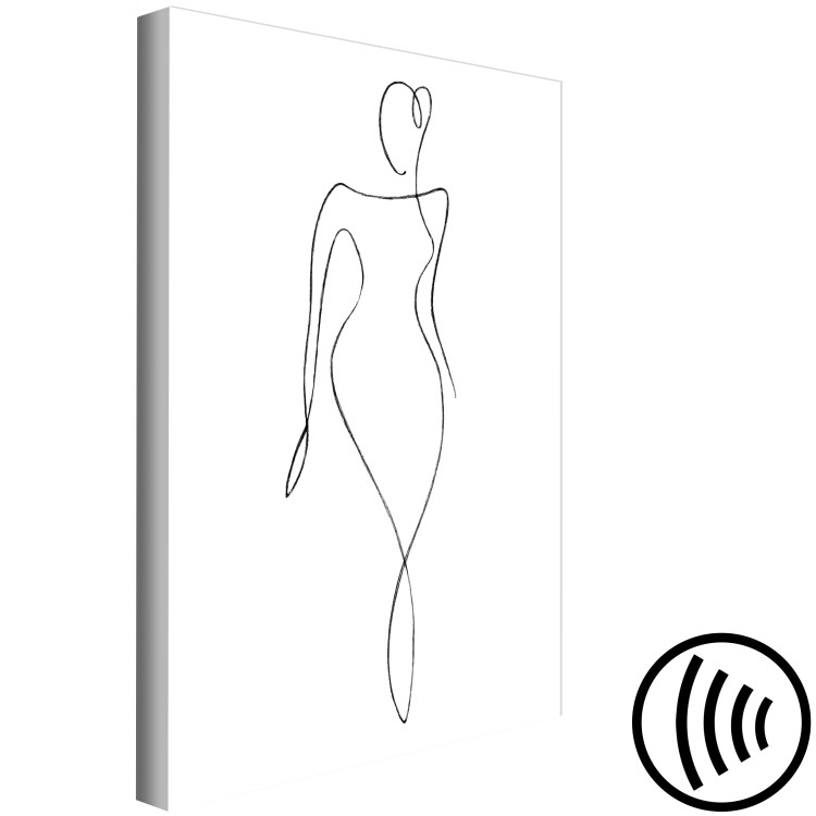 Canvas Art Print Shape of a Woman's Silhouette (1-part) - Black and White Outline of a Figure 115218 additionalImage 6