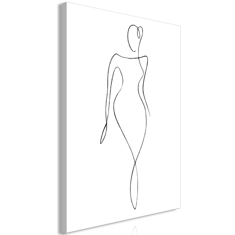 Canvas Art Print Shape of a Woman's Silhouette (1-part) - Black and White Outline of a Figure 115218 additionalImage 2