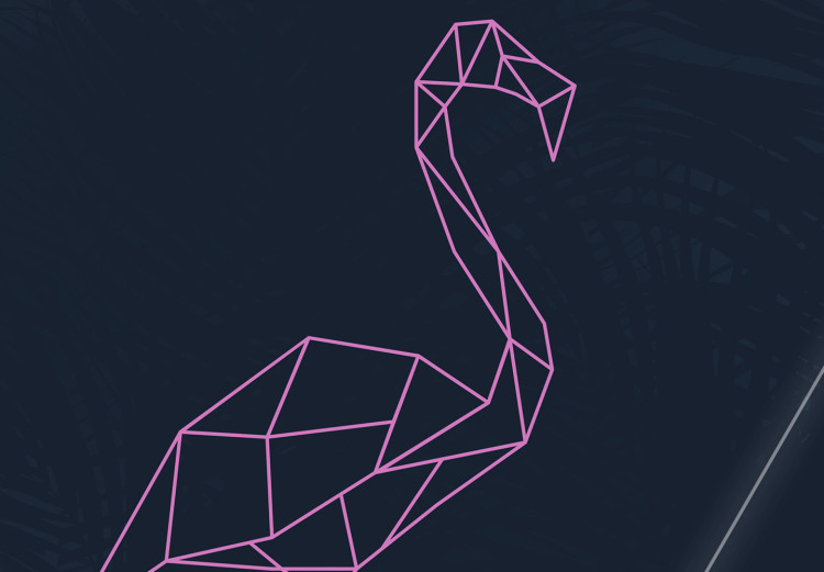 Poster Geometric Bird - abstraction with a flamingo and dark-colored leaves 115318 additionalImage 7