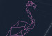 Poster Geometric Bird - abstraction with a flamingo and dark-colored leaves 115318 additionalThumb 7