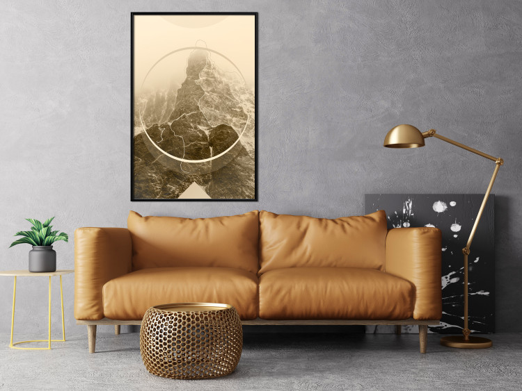 Poster Power of Mountains in Sepia - composition with landscape of mountain range in winter 117218 additionalImage 3