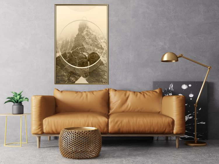Poster Power of Mountains in Sepia - composition with landscape of mountain range in winter 117218 additionalImage 5