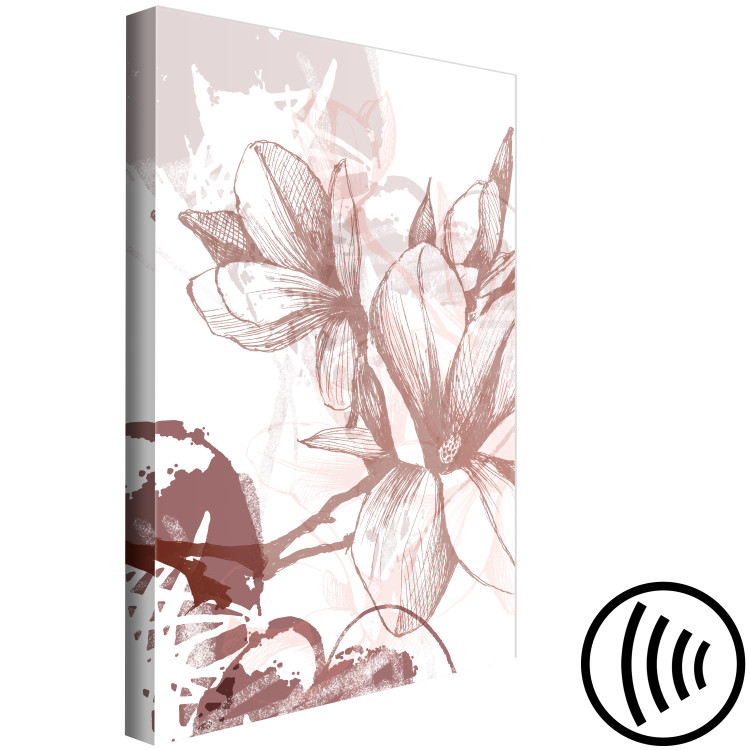 Canvas Magnolia engraving - a vintage illustration of a floral pattern 119018 additionalImage 6