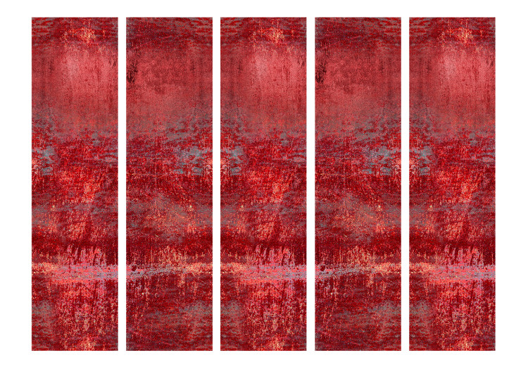 Room Divider Screen Carmine Concert II - metal texture on a red background in a retro style 123018 additionalImage 3