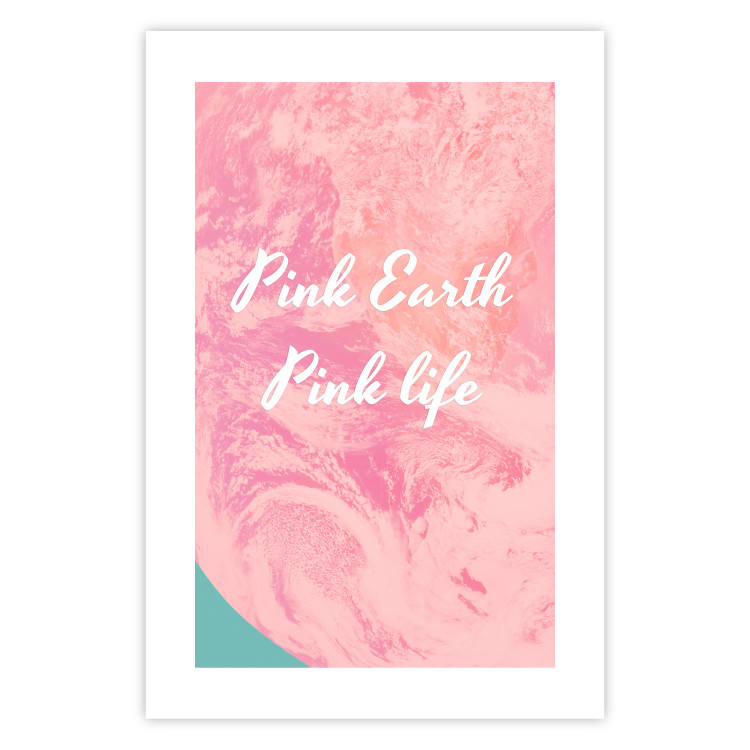 Poster Pink Earth, Pink Life - white English text on pink texture 123218 additionalImage 19