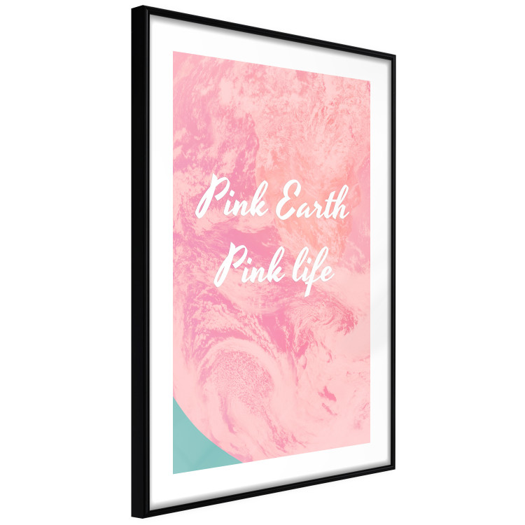 Poster Pink Earth, Pink Life - white English text on pink texture 123218 additionalImage 12