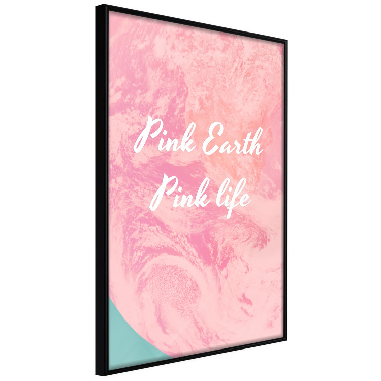 Poster Pink Earth, Pink Life - white English text on pink texture 123218 additionalImage 2