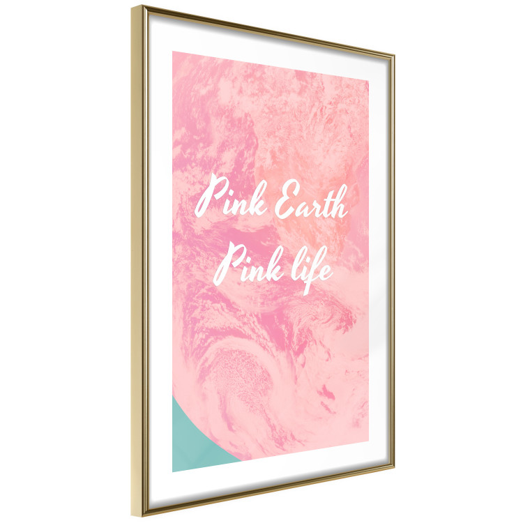 Poster Pink Earth, Pink Life - white English text on pink texture 123218 additionalImage 11