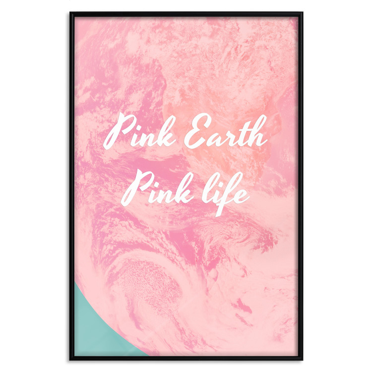 Poster Pink Earth, Pink Life - white English text on pink texture 123218 additionalImage 18