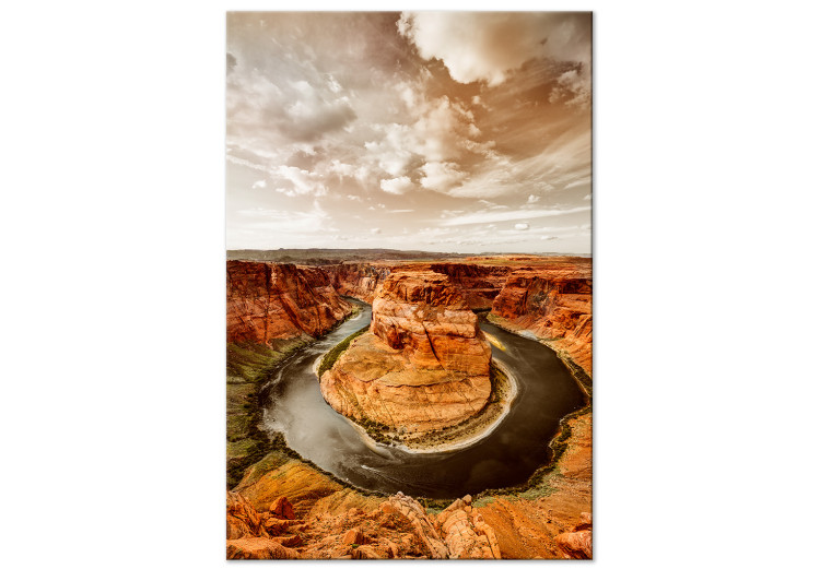 Canvas Print Horseshoe Bend - meander of Colorado River in the photo with mountains 123818