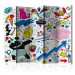 Room Divider Screen Energetic Panda II - fanciful drawings of animals on a sheet 124018