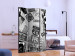 Room Divider Roads to Manhattan (3-piece) - black and white road signs and city 124218 additionalThumb 2