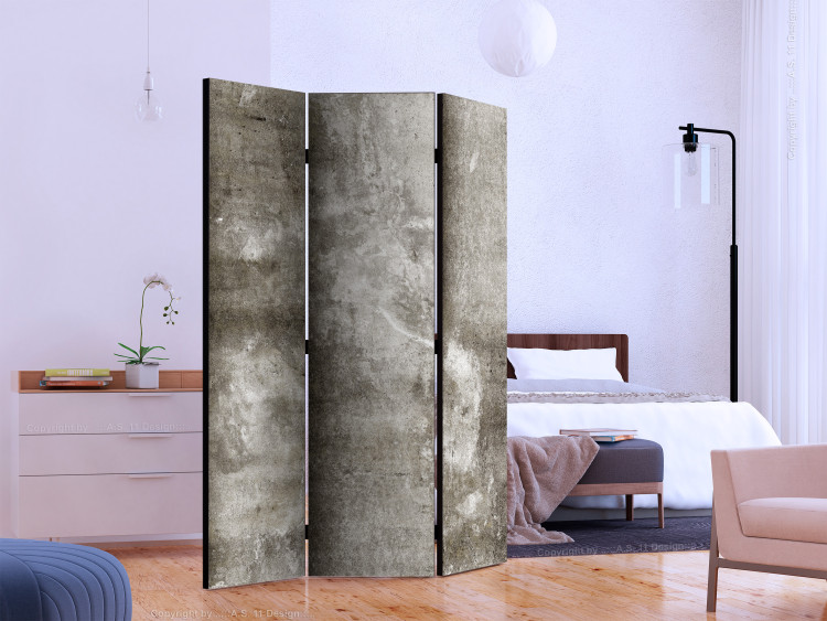 Folding Screen Cold Concrete (3-piece) - industrial composition in grays 124318 additionalImage 2
