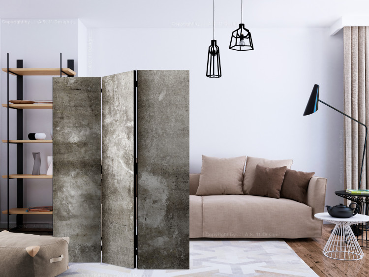 Folding Screen Cold Concrete (3-piece) - industrial composition in grays 124318 additionalImage 4