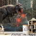 Photo Wallpaper Fantasy motif - dinosaur surrounded by dilapidated city architecture 125118 additionalThumb 6