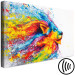 Canvas Print Lion in Colors (1-part) wide - animal in watercolor motif 127818 additionalThumb 6