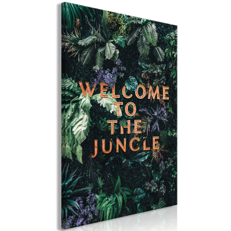 Canvas Welcome to the Jungle (1-part) vertical - text against a jungle background 128818 additionalImage 2
