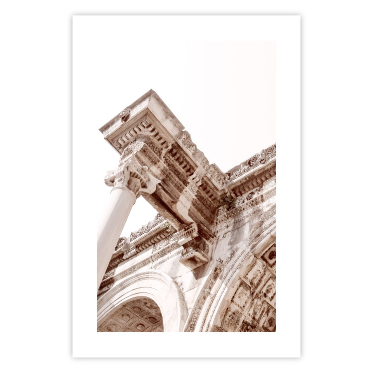Wall Poster Hadrian's Temple - carved fragment of building with column in sepia 129718 additionalImage 25