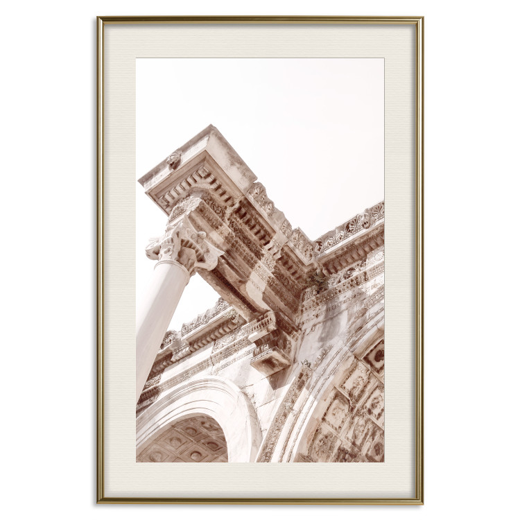 Wall Poster Hadrian's Temple - carved fragment of building with column in sepia 129718 additionalImage 20