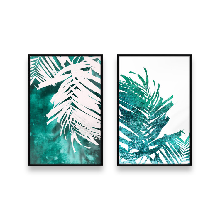 Wall art set Emerald palm tree 130318 additionalImage 1
