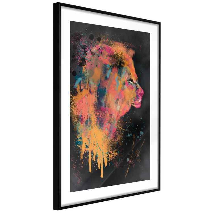 Poster Lion's Moods - abstract animal in a multicolored watercolor motif 130518 additionalImage 6