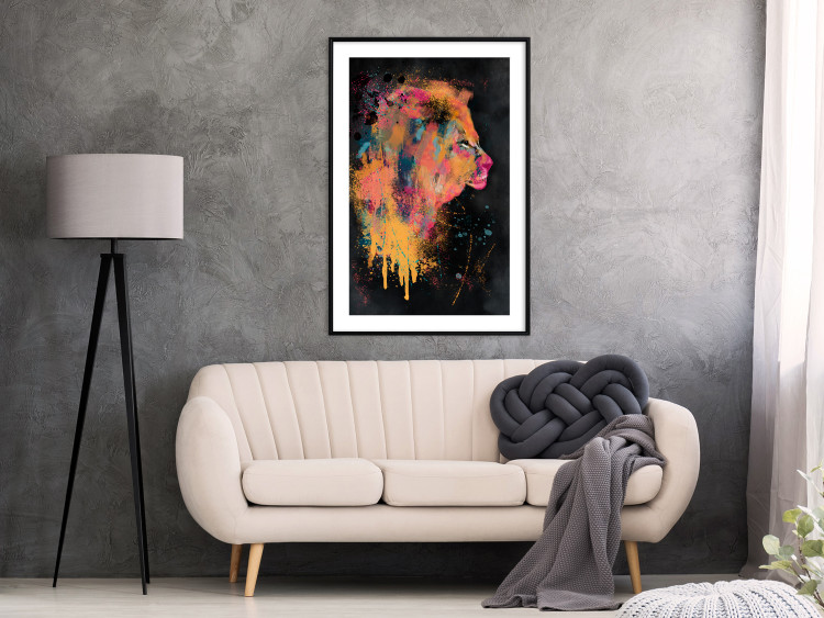 Poster Lion's Moods - abstract animal in a multicolored watercolor motif 130518 additionalImage 18